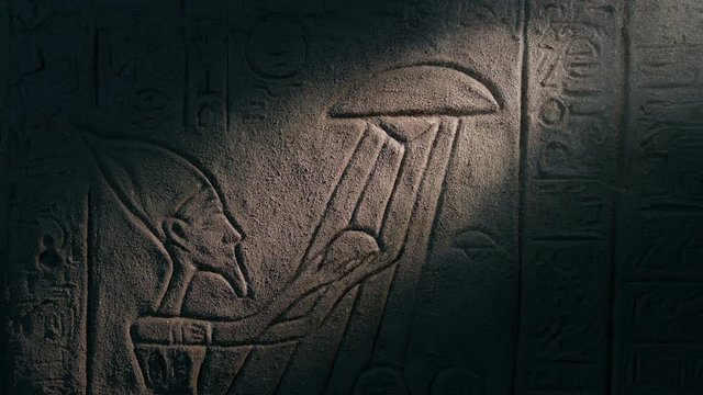Torch Shines On UFO Egyptian Wall Art