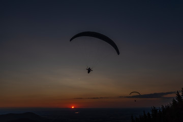 Paragliding from Javorovy hill over Trinec town