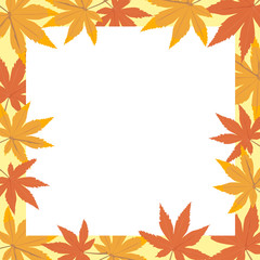 Autumn leaves decorated with white blank space for your message