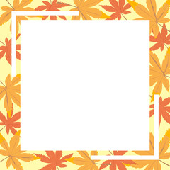 Autumn leaves decorated with white blank space for your message