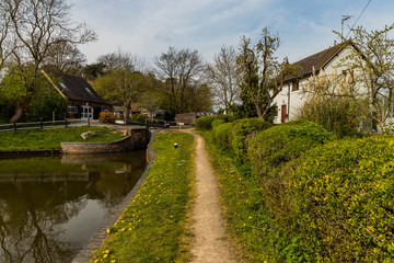 Fototapeta na wymiar Kingswood Junction of Stratford and Grand Union Canal.Warwickshire. English Midlands, Warwickshire, England.UK