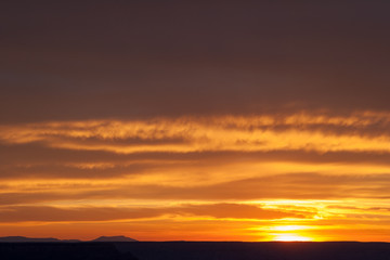 Fototapeta na wymiar Sunset behind Hopi Point on South Rim of Grand Canyon National Park, Arizona,