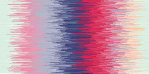 Modern Ikat Vertical Stripe Seamless Repeat Vector Pattern Swatch.  Ancient Indonesian weaving technique. Ombre, gradient, colorful. © NinjaCodeArtist