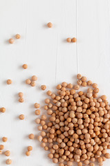  Trendy concept of multicolor beans including red kidney, chickpea, lentil. With space for text