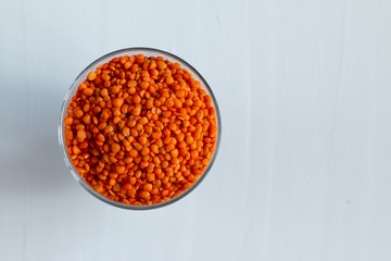  Trendy concept of multicolor beans including red kidney, chickpea, lentil. With space for text