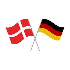 German and Danish flags vector isolated on white background
