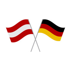 Austrian and German flags vector isolated on white background