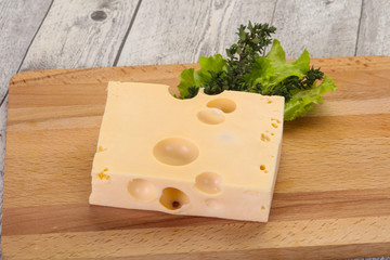 Obraz na płótnie Canvas Maasdam cheese brick