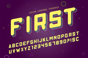 Modern alphabet, swatch color control, italic, abc