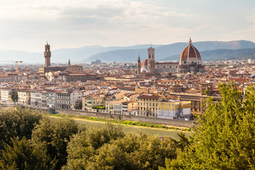 Fototapeta na wymiar Panoramic view on Florence, Florence, Tuscany, Italy
