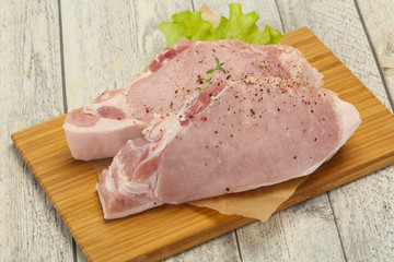 Raw pork meat steak for grill