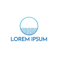 vector illustration circle with wave abstract icon logo design