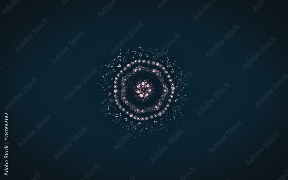 Aufkleber digital image generated on a computer consisting of beautiful abstract geometric shapes, lines of di