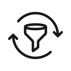 reload filter - minimal line web icon. simple vector illustration. concept for infographic, website or app.