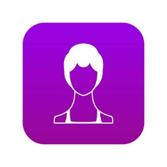 Woman icon digital purple for any design isolated on white vector illustration