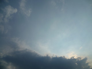a white cloud flying along the blue sky