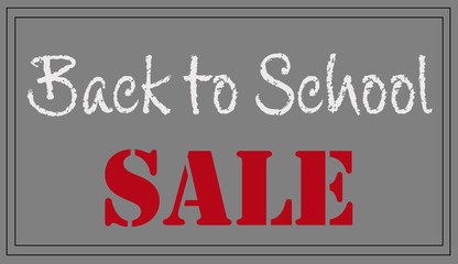 Back to school Sale illustration on grey background, with room for text