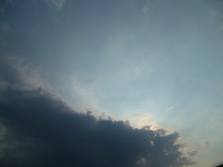 a white cloud flying along the blue sky