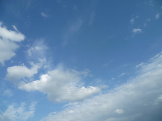 a white cloud flying along the blue sky