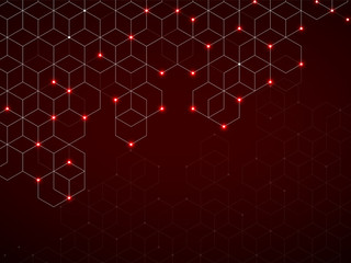 Abstract geometric background with glowing cubes. Futuristic background