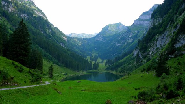 Typical picturesque landscape of the Swiss Alps in Switzerland