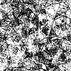 Black white grunge background. Abstract monochrome vector seamless texture