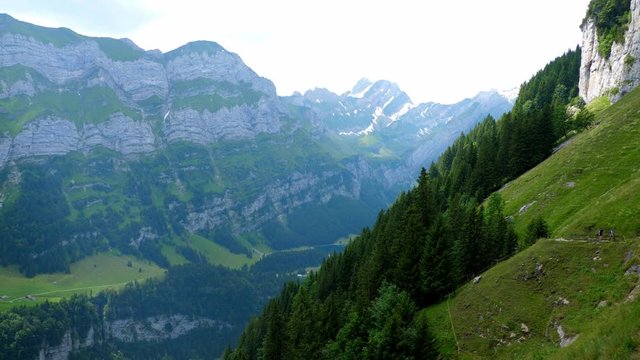 Typical picturesque landscape of the Swiss Alps in Switzerland