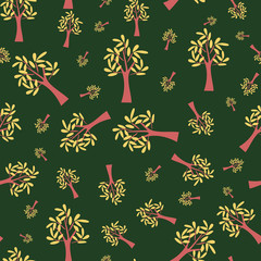TREE in autumn seamless pattern illustration for fabric, textile, wallpaper, wrapping paper etc.