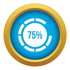 Sign 75 load icon blue vector isolated on white background for any design