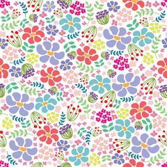 Fototapeta na wymiar Colorful Floral seamless pattern illustration for wallpaper, stationary, fabric, textile, background etc.