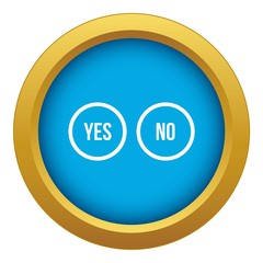 Selection buttons yes and no icon blue vector isolated on white background for any design