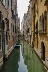 VENICE, ITALY - JULY,5: Nice day in the center of Venice, boats, buildings, bridges and channels