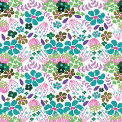 Colorful Floral seamless pattern illustration for wallpaper, stationary, fabric, textile, background etc.