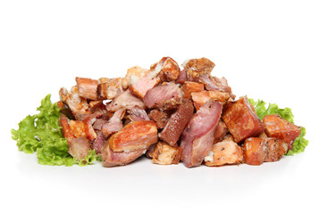 Smoked meat products in cabbage leaf