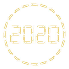 Paper clips isolated on white background,Top view,flat lay,Paperclip icon