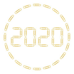 Paper clips isolated on white background,Top view,flat lay,Paperclip icon