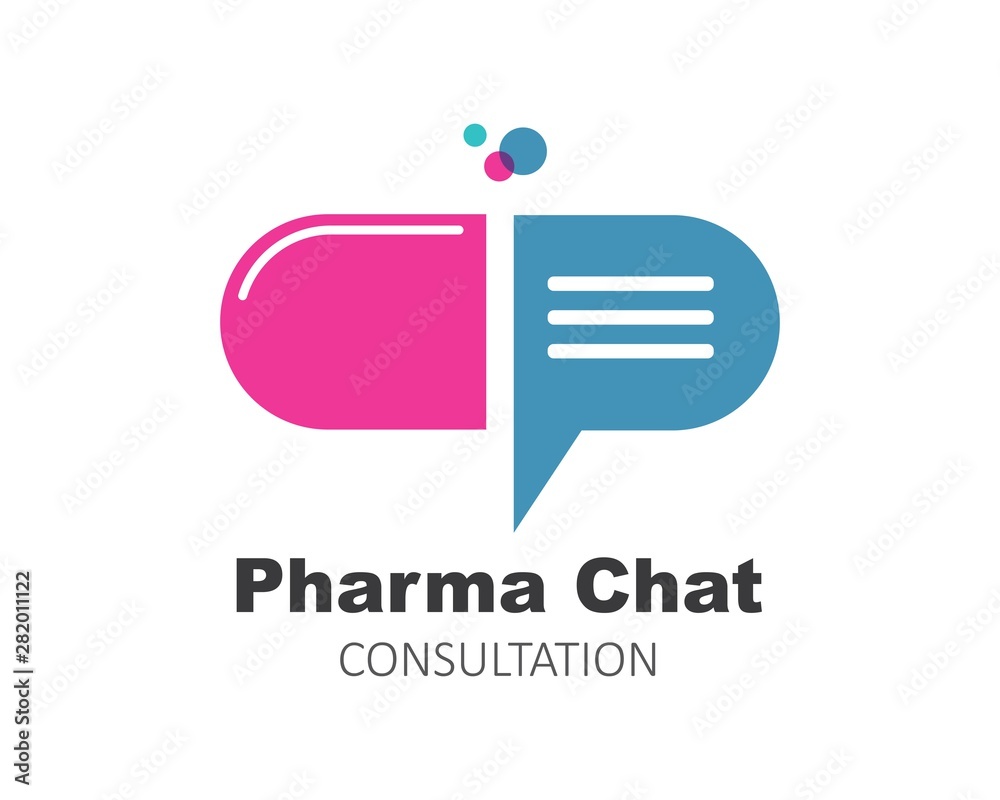 Wall mural pharmacy chat consultation  logo icon vector illustration design