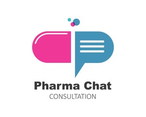 pharmacy chat consultation  logo icon vector illustration design