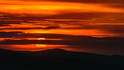 Fototapeta na wymiar Sunset in the Mountains
