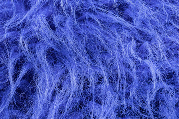 Background in the form of faux blue fur, close-up