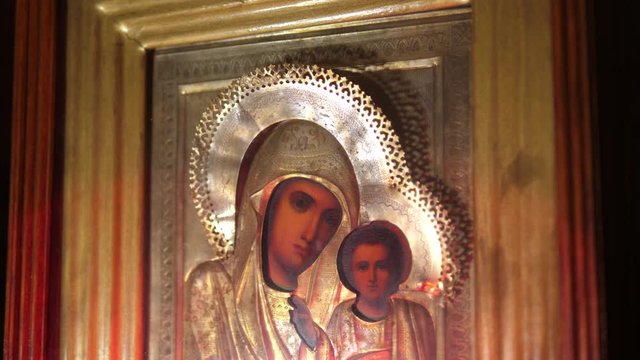 Antique Old Aged Icon Relic of Saint Mary Mother Of God