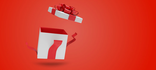 open surprise box for birthday or christmas 3d-illustration