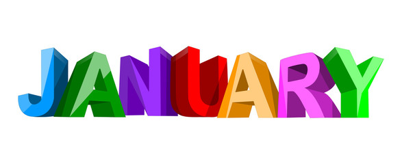 January banner on white background