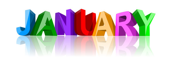 January banner on white background