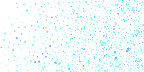 Blue, cyan, turquoise glitter stars confetti