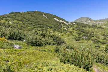 landscape from hiking trail to Belmeken Peak, Rila mountain