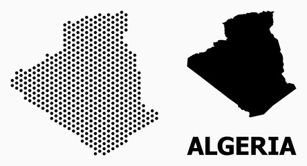 Pixel Pattern Map of Algeria - obrazy, fototapety, plakaty