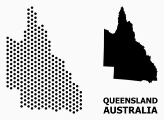 Dotted Pattern Map of Australian Queensland - obrazy, fototapety, plakaty
