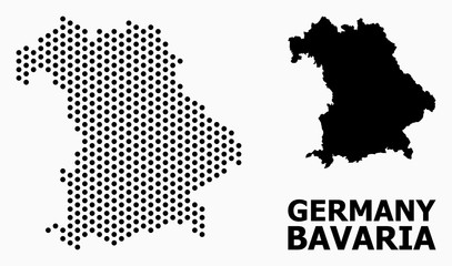 Fototapeta na wymiar Pixel Pattern Map of Bavaria State