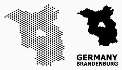Obraz premium Dotted Pattern Map of Brandenburg State